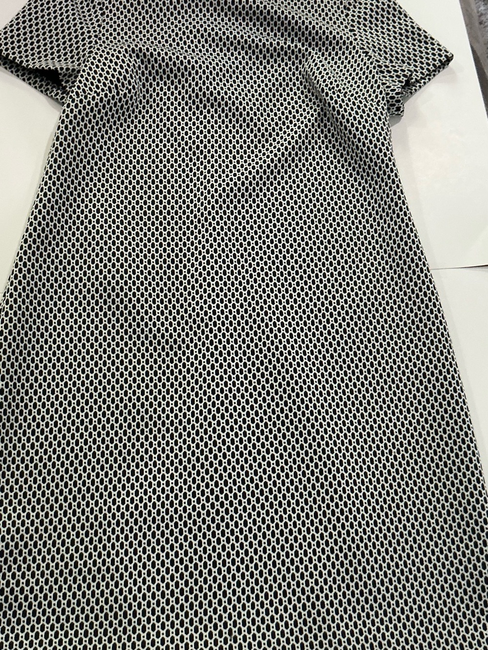 Calvin Klein Black and White Geometric Shift Dress